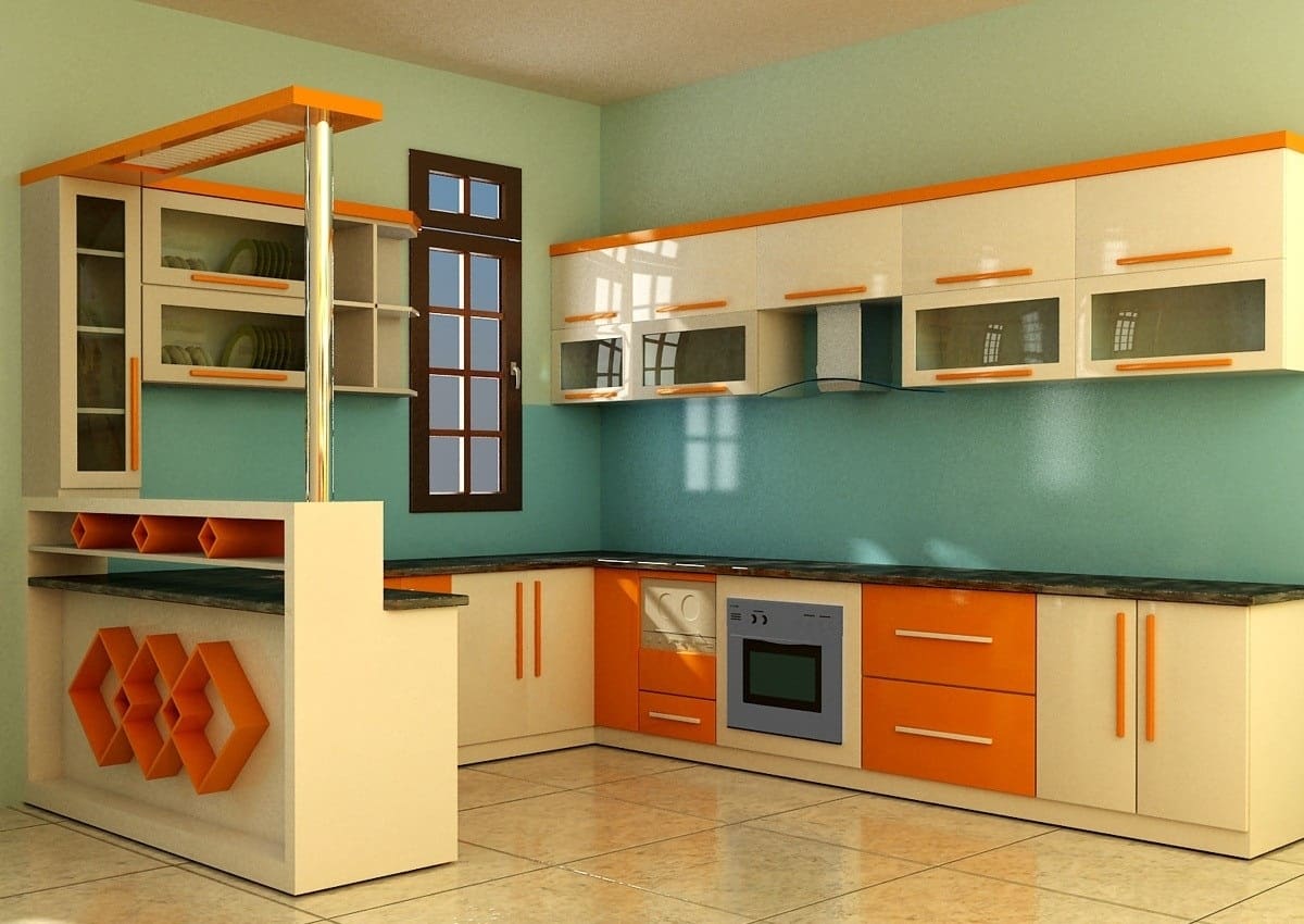 Tủ bếp cánh kính mẫu 1 Tủ bếp cánh kính mẫu 1