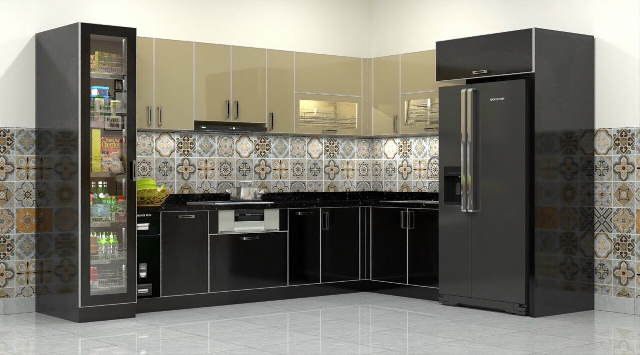 Tủ bếp cánh kính mẫu 1 Tủ bếp cánh kính mẫu 1