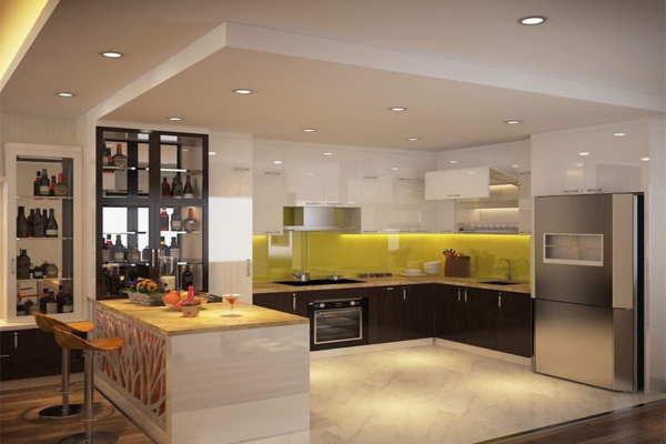 Tủ bếp cánh kính mẫu 1 Tủ bếp cánh kính mẫu 1