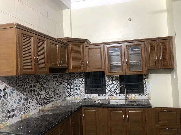 Tủ bếp nhôm Omega mẫu 1 Tủ bếp nhôm Omega mẫu 1