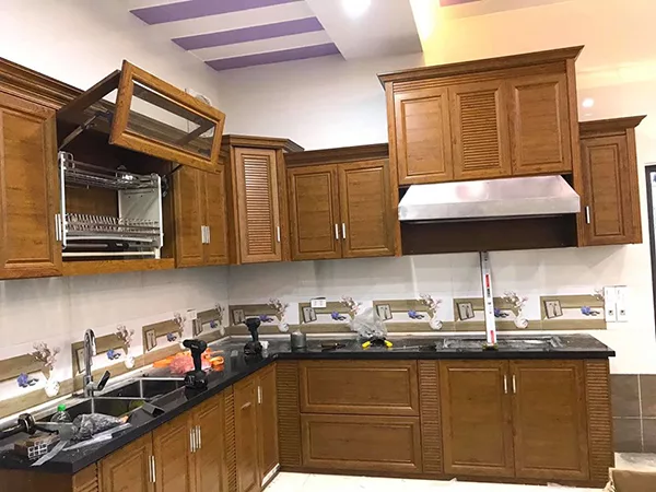 Tủ bếp nhôm Omega mẫu 1 Tủ bếp nhôm Omega mẫu 1