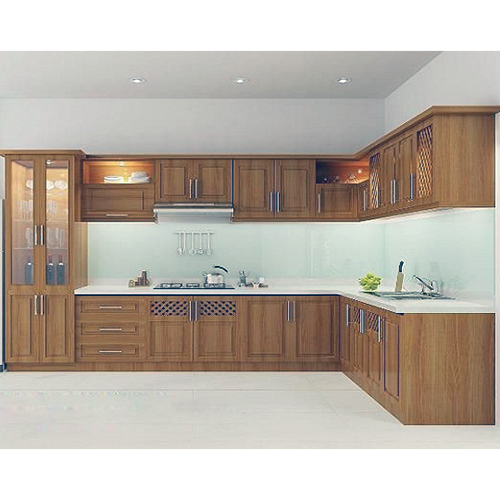 Mẫu Tủ Bếp Chữ L Gỗ Tự Nhiên